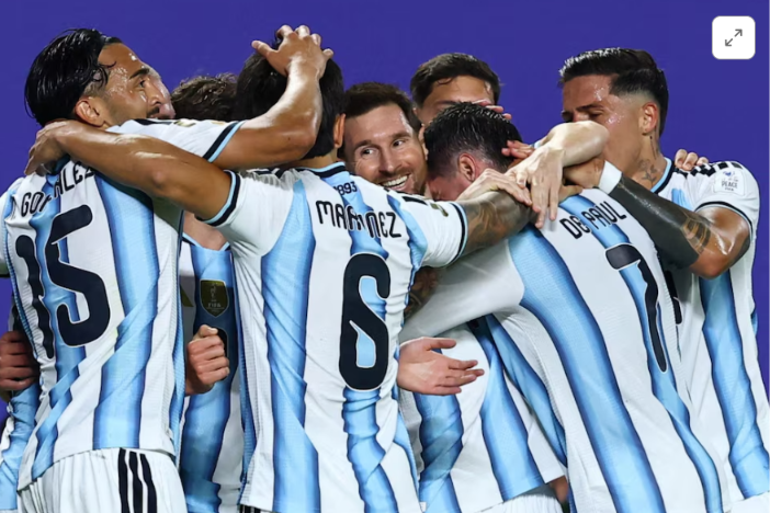 Messi hat-trick equals scoring record as Argentina dazzle against Algeria