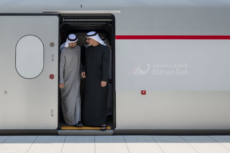 Khaled bin Mohamed bin Zayed inaugurates MBZ City Passenger Train Station, witnesses unveiling of UAE passenger rail network